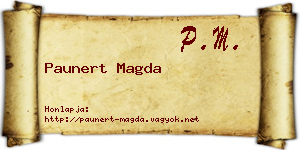Paunert Magda névjegykártya